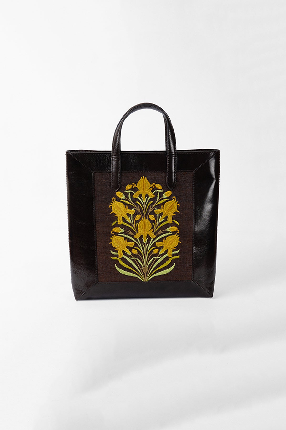 Tuberose-Chocolate Leather Tote Bag
