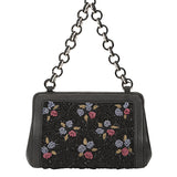 Adia Black Handheld Leather Bag