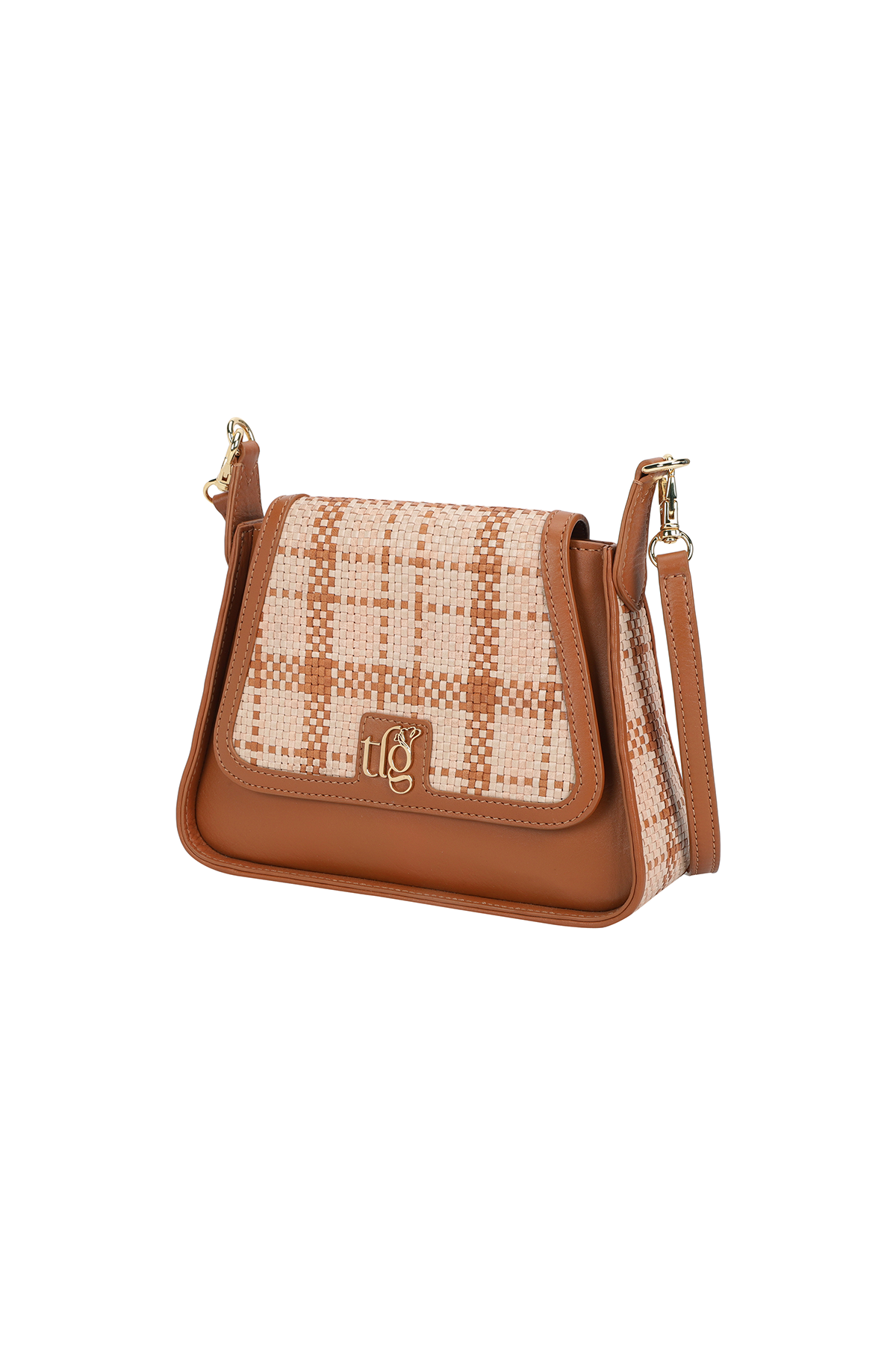 Coba Woven Leather Crossbody Bag