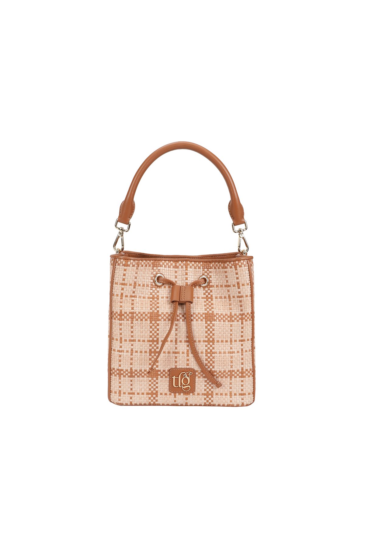 Cancun Woven Leather Bucket Bag