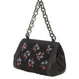 Adia Black Handheld Leather Bag