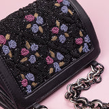 Adia Black Handheld Leather Bag