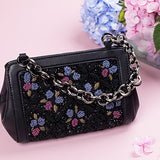 Adia Black Handheld Leather Bag