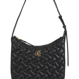 Amelia Black Leather Quilted Shoulder Bag