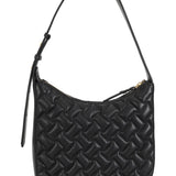 Amelia Black Leather Quilted Shoulder Bag