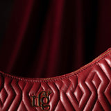 Amelia Ruby Red Leather Quilted Shoulder Bag