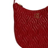Amelia Ruby Red Leather Quilted Shoulder Bag