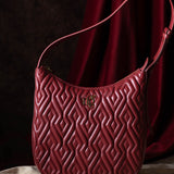 Amelia Ruby Red Leather Quilted Shoulder Bag