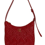Amelia Ruby Red Leather Quilted Shoulder Bag