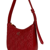 Amelia Ruby Red Leather Quilted Shoulder Bag