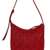 Amelia Ruby Red Leather Quilted Shoulder Bag