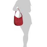 Amelia Ruby Red Leather Quilted Shoulder Bag