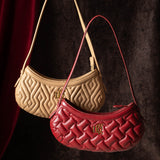 Anne Ruby Red Quilted Shoulder Bag
