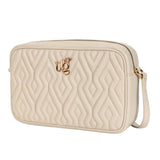 Audrey Eggshell Leather Quilted Crossbody Bag