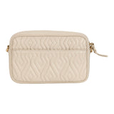 Audrey Eggshell Leather Quilted Crossbody Bag