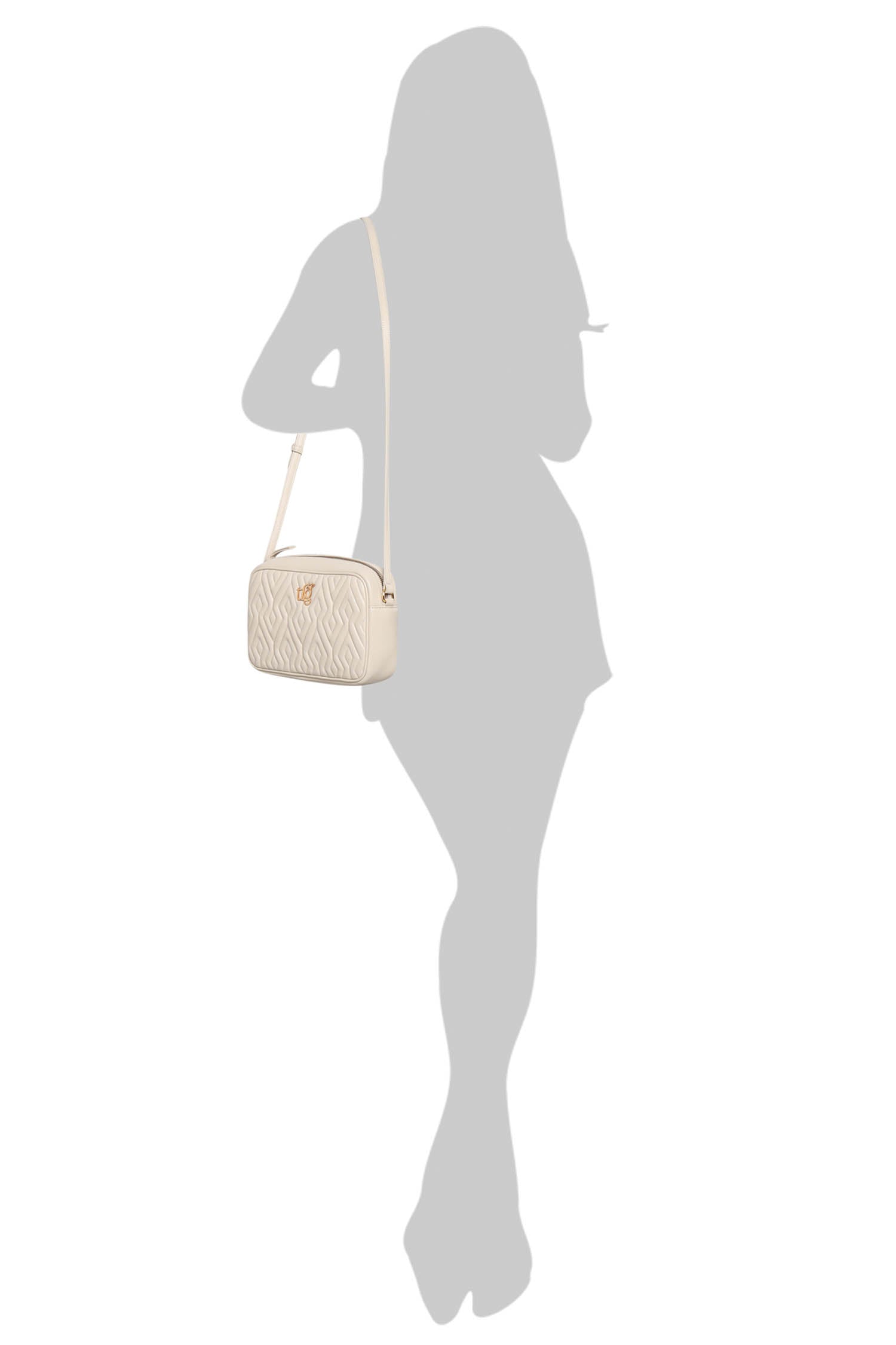 Audrey Eggshell Leather Quilted Crossbody Bag
