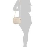 Audrey Eggshell Leather Quilted Crossbody Bag