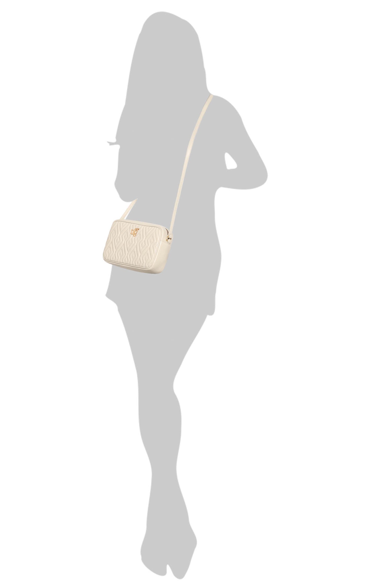 Audrey Eggshell Leather Quilted Crossbody Bag