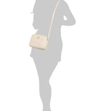 Audrey Eggshell Leather Quilted Crossbody Bag