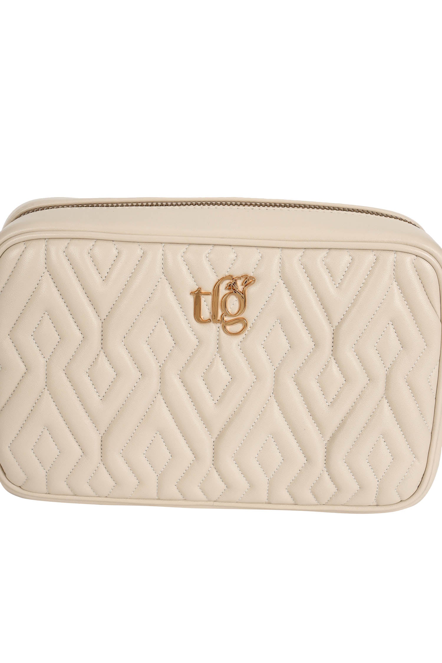 Audrey Eggshell Leather Quilted Crossbody Bag