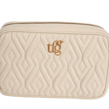 Audrey Eggshell Leather Quilted Crossbody Bag