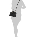 Bella Black Leather Quilted Handbag