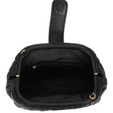 Bella Black Leather Quilted Handbag