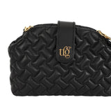 Bella Black Leather Quilted Handbag