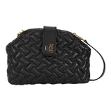 Bella Black Leather Quilted Handbag