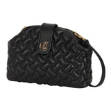 Bella Black Leather Quilted Handbag