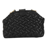 Bella Black Leather Quilted Handbag