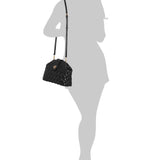 Bella Black Leather Quilted Handbag