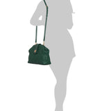 Bella Forest Green Leather Quilted Handbag