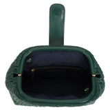 Bella Forest Green Leather Quilted Handbag