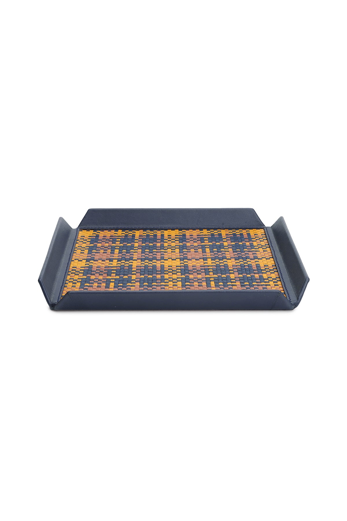 Birch Woven Leather Tray Small