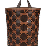 Birch woven Leather Basket