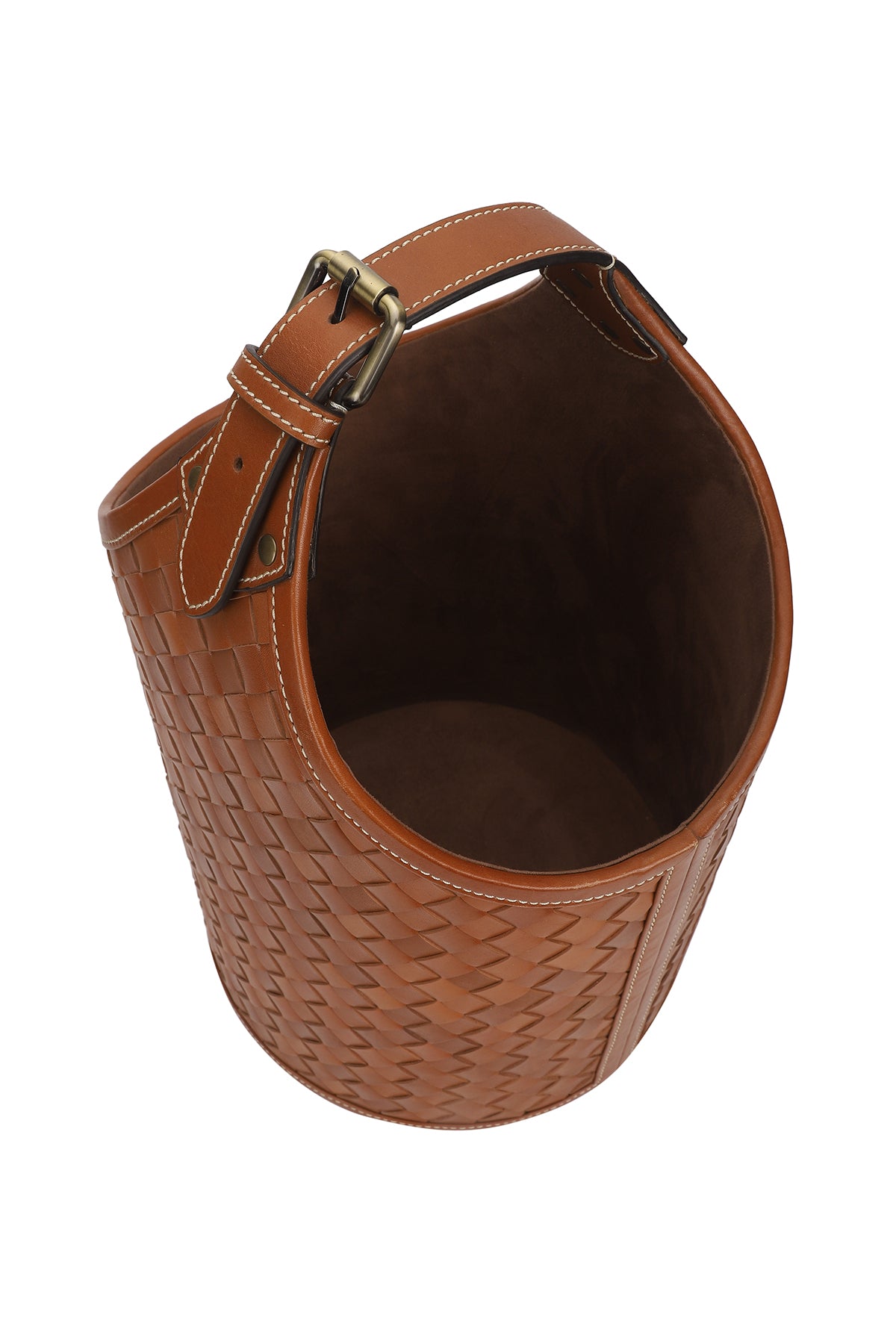 Birch Woven Leather Basket