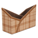 Birch Woven Leather Desktop organiser