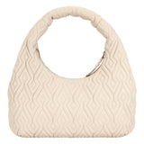 Carla Eggshell Leather Quilted Hobo
