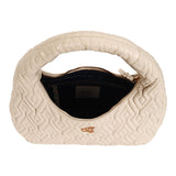 Carla Eggshell Leather Quilted Hobo