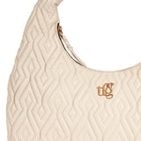 Carla Eggshell Leather Quilted Hobo