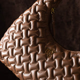 Carla Tan Leather Quilted Hobo