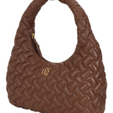 Carla Tan Leather Quilted Hobo