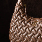 Carla Tan Leather Quilted Hobo