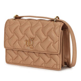 Emily Nude Leather Quilted Crossbody Bag