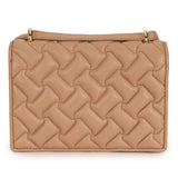 Emily Nude Leather Quilted Crossbody Bag