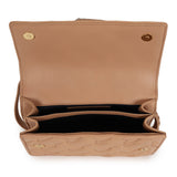 Emily Nude Leather Quilted Crossbody Bag