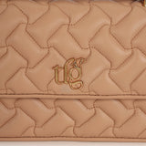 Emily Nude Leather Quilted Crossbody Bag