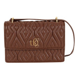 Emily Tan Leather Quilted Crossbody Bag