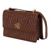 Emily Tan Leather Quilted Crossbody Bag